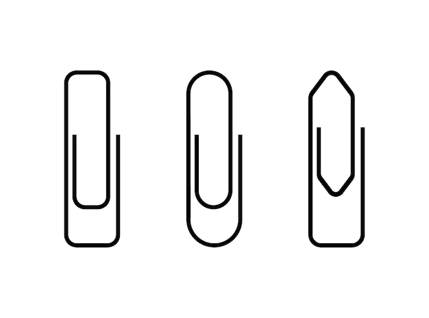 Vector paper clip icons outline arrow icons for design vector icons