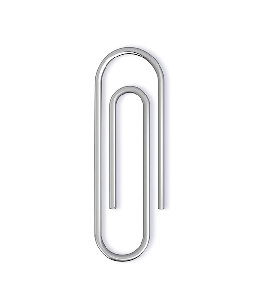 Paper clip metal isolated on transparent background page paper clip holder binder vector