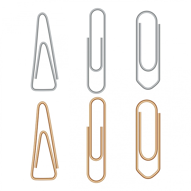 Paper clip, metal paperclip office attach isolated