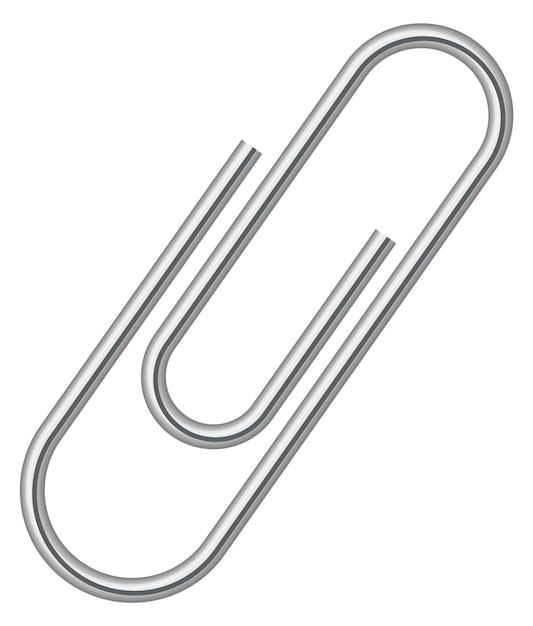 Vector paper clip mockup realistic metal document attach