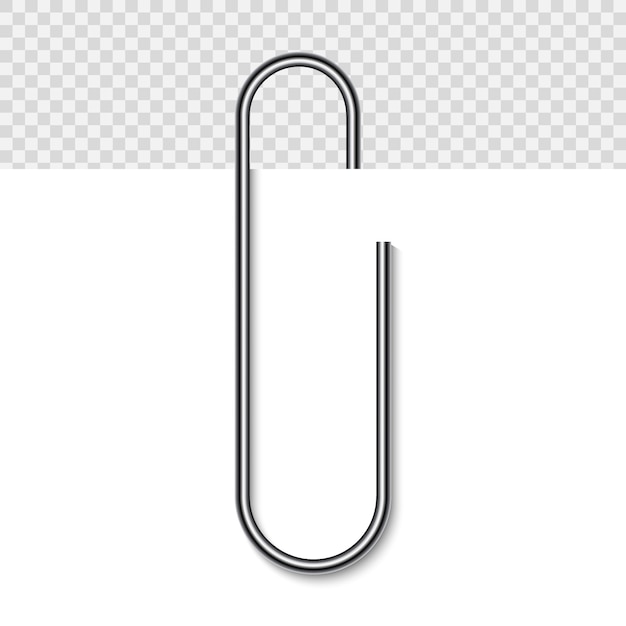 Vector paper clip on paper.