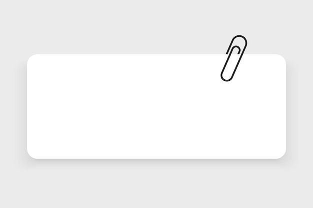 ペーパークリップ。空白の便箋とペーパー クリップ。白い背景で隔離されました。メモ用テンプレート