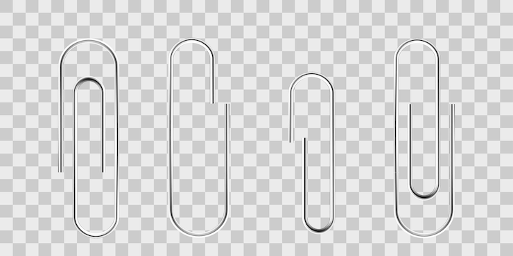 Vector 페이퍼 클립 세트 현실적인 페이퍼클립 아이콘 페이퍼 크립 터 일러스트레이션