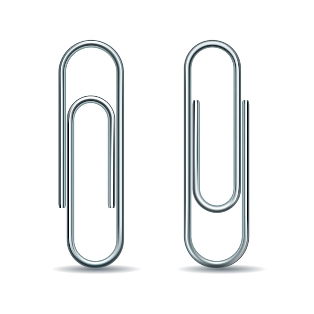 Vector paper clip  on white background.  illustration