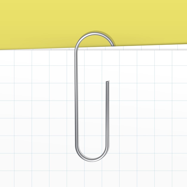 Vector paper clip  on white sheet background