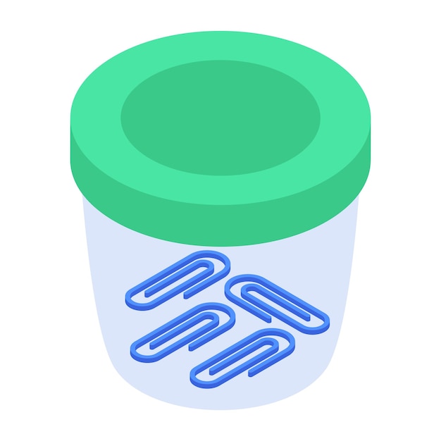 Paper clips isometric icon available for premium download