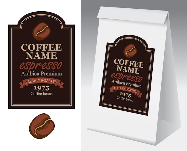 paper coffee box label