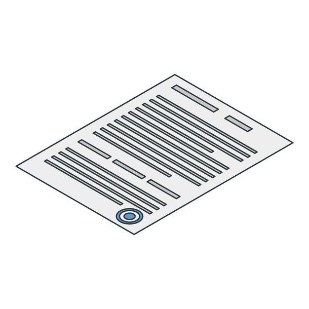 Paper contract icon Isometric of paper contract vector icon for web design isolated on white background