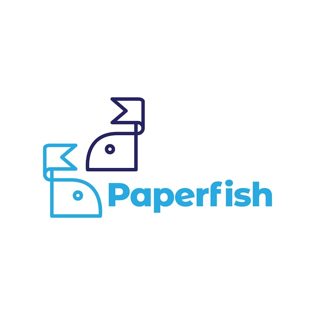 Carta artigianale pesce origami logo design grafico vettoriale simbolo icona illustrazione idea creativa