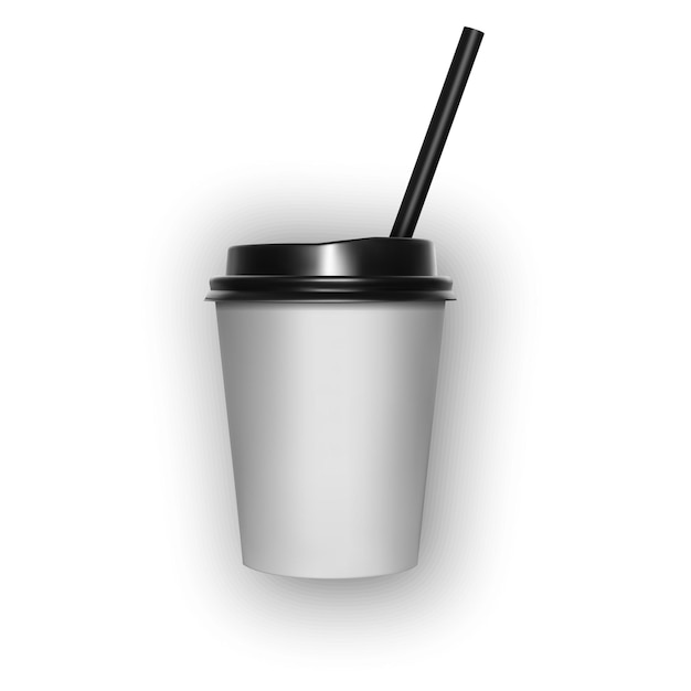 paper cup of coffee realistic illustration of paper cup vector format