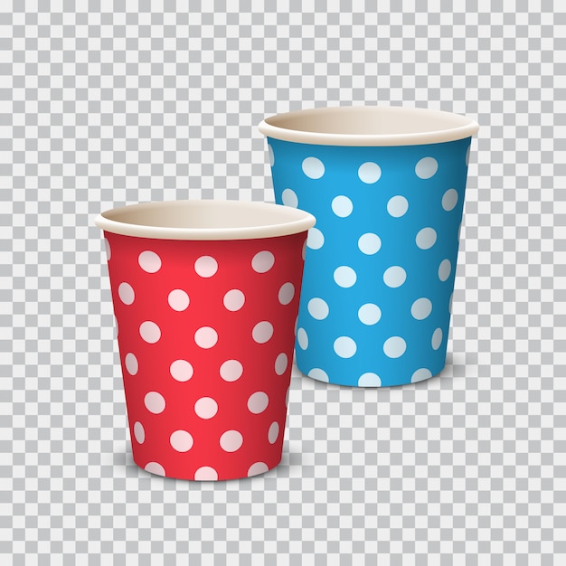 Paper Cup color with polka dot for beverages