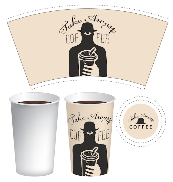 paper cup template for hot drinks