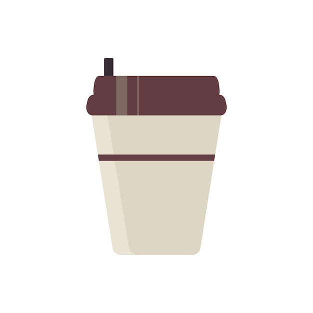 A paper cup with a straw. Vector cup for hot drinks.