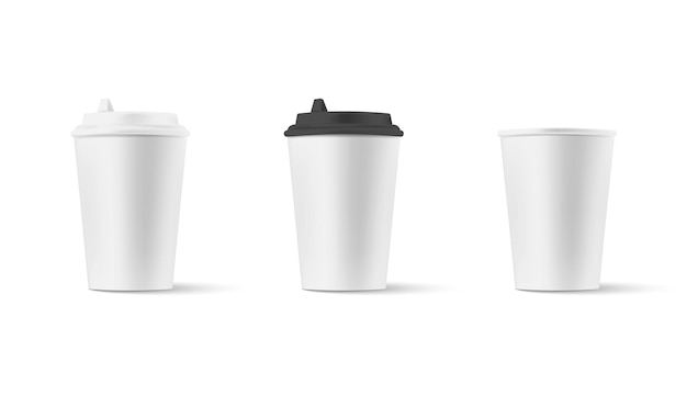 Paper cups isolated on white background Vector illustration