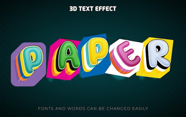 ペーパーカット 3D 編集可能なテキストエフェクトスタイル