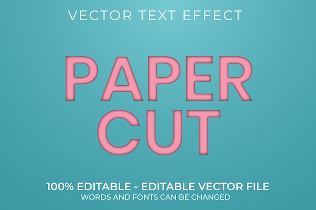 Vector paper cut 3d editable text effect