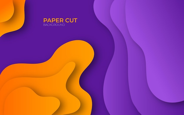 Vector paper cut background gradient full color