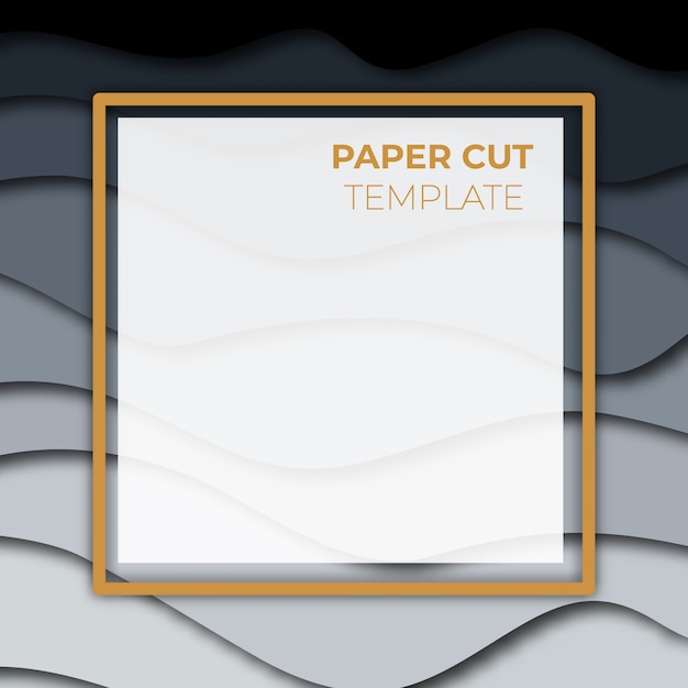 종이 잘라 배너 디자인. 소셜 미디어 게시물, 프리젠 테이션을위한 사각형 템플릿.