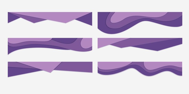 Vector paper cut divider header for app banners or posters set of template dividers shapes for website