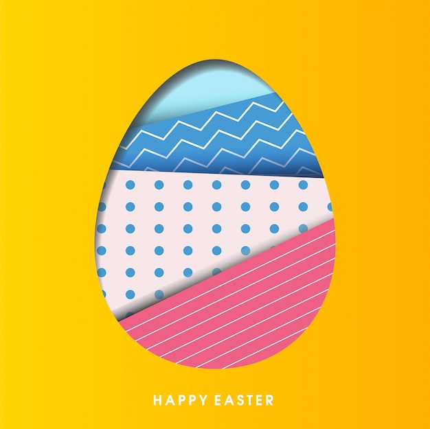 Vector paper cut easter greeting card
