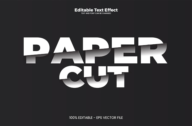 Paper cut editable text effect in modern trend style