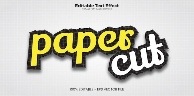 Vector paper cut editable text effect in modern trend style