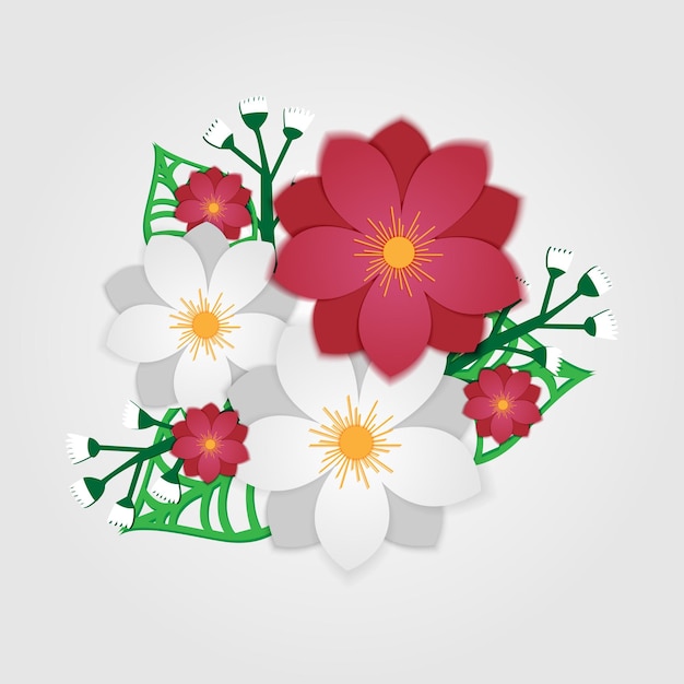 Paper cut flowers Vector stock