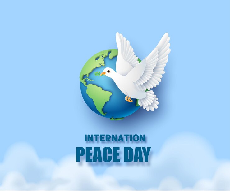 Vector paper cut of international peace day.