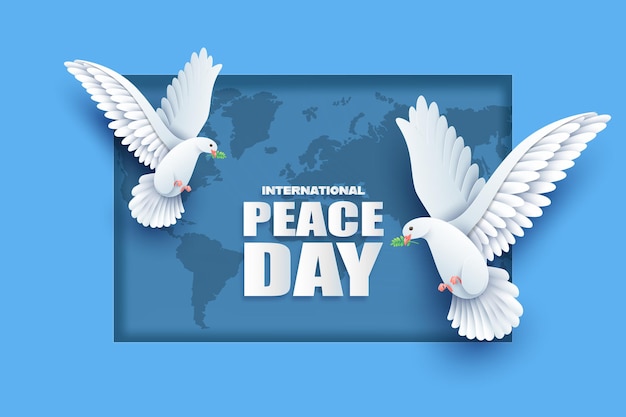 Paper cut of international peace day.