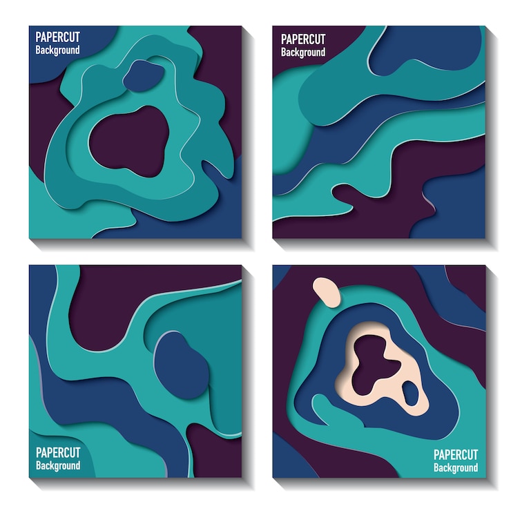 Vector paper cut out background with 3d effect