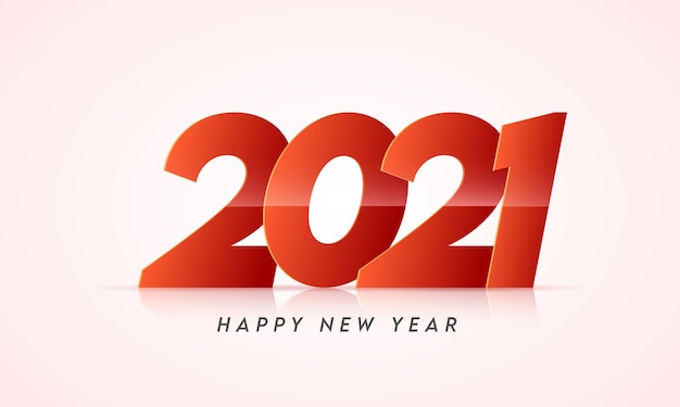 Numero 2021 stile taglio carta su sfondo rosa pastello lucido per felice anno nuovo.