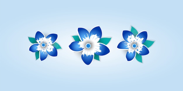 Paper cut style of  bright flowers.