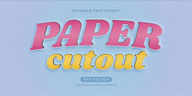 Vector paper cutout text effect