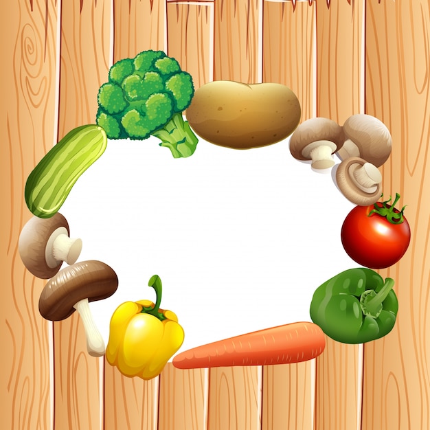 Paper design with fresh vegetables illustration