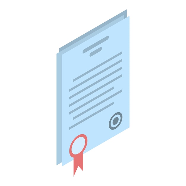Иконка бумажного диплома изометрическая иконка вектора бумажного диплома для веб-дизайна изолирована на белом фоне