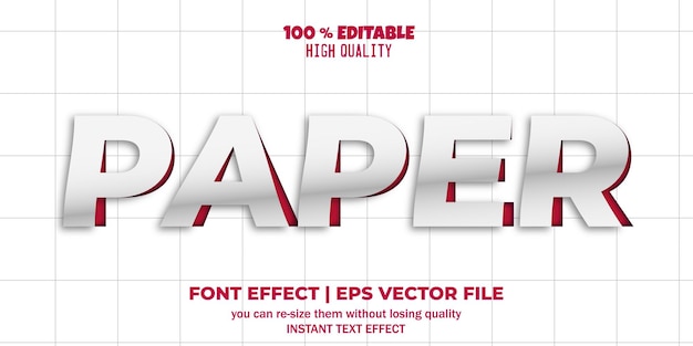 Paper editable font text effect style