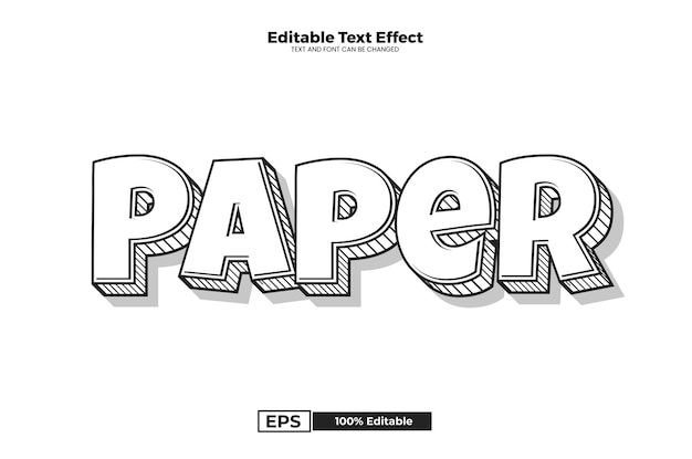 現代のトレンドスタイルの紙の編集可能なテキスト効果