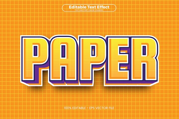 Vector paper editable text effect in modern trend style