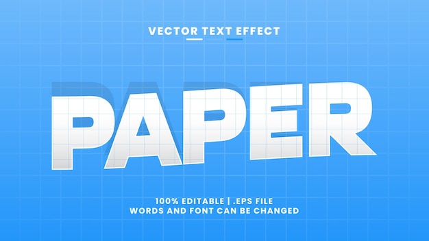 Vector paper editable text effect