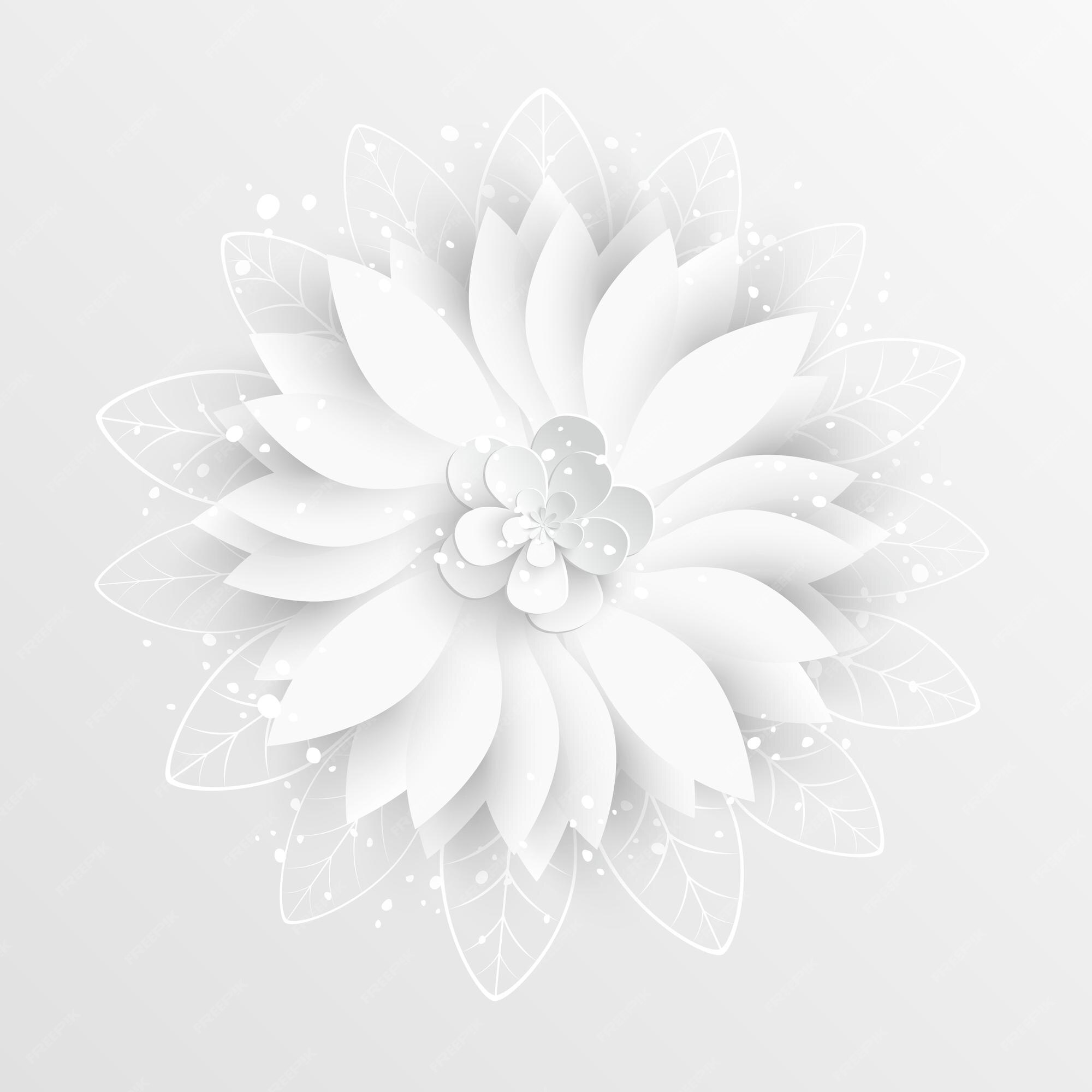 Premium Vector  Paper flower white roses cut from paper wedding