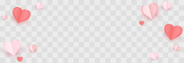 Бумажные летающие сердечки для счастливых женщин, матери, Дня святого Валентина, изолированные на png