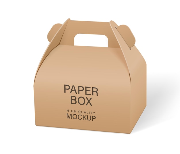 Vector paper food box packaging mockups