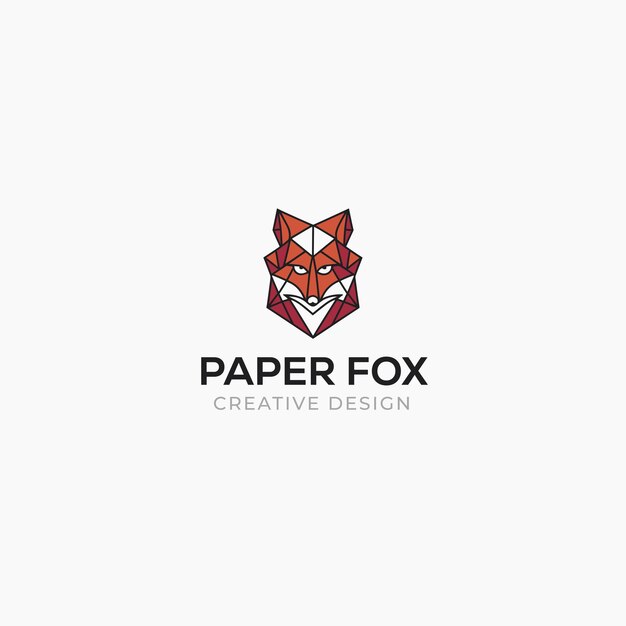 Paper fox logo design