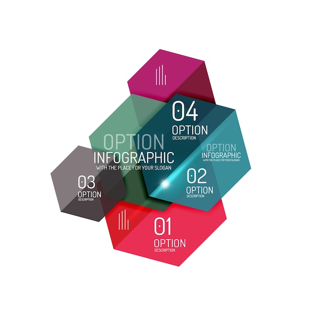 Paper geometric abstract infographic layouts