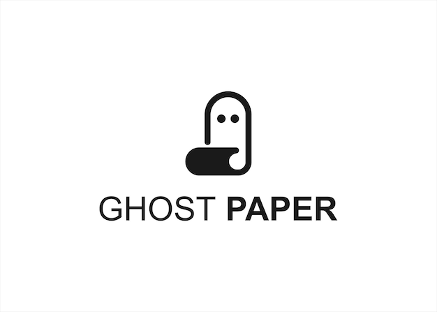 paper ghost logo design vector illustration