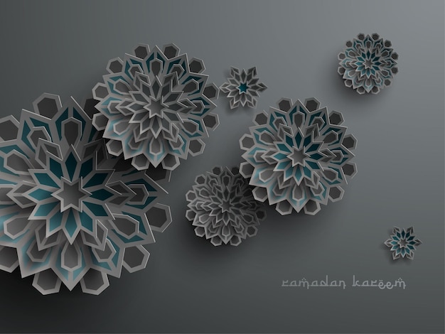 Paper graphic of islamic geometric art Islamic decoration Ramadan Kareem