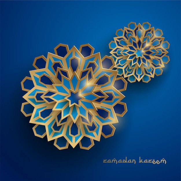 Vector paper graphic of islamic geometric art islamic decoration ramadan kareem