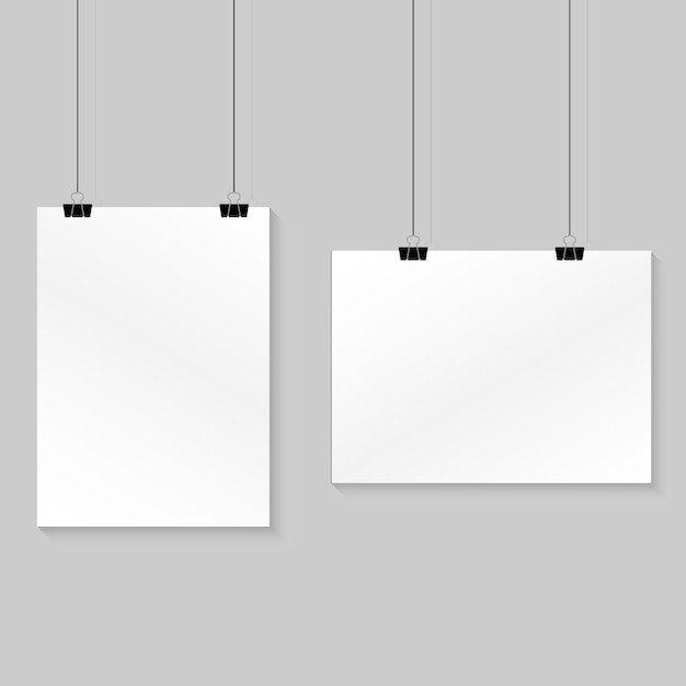 Paper hanging on the wall Vector illustration