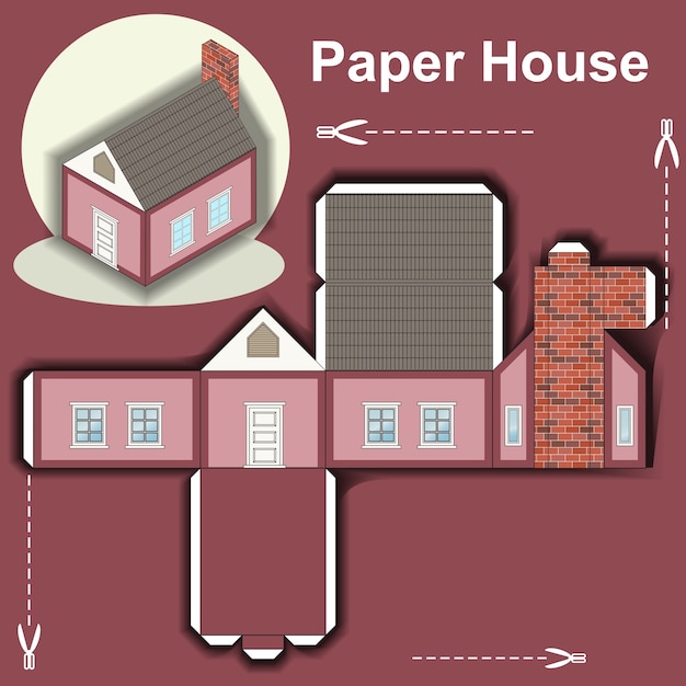 Paper house template 