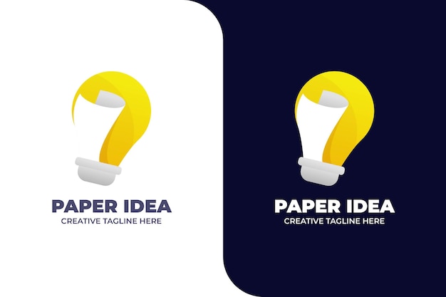 Paper Idea Lightbulb Logo Template